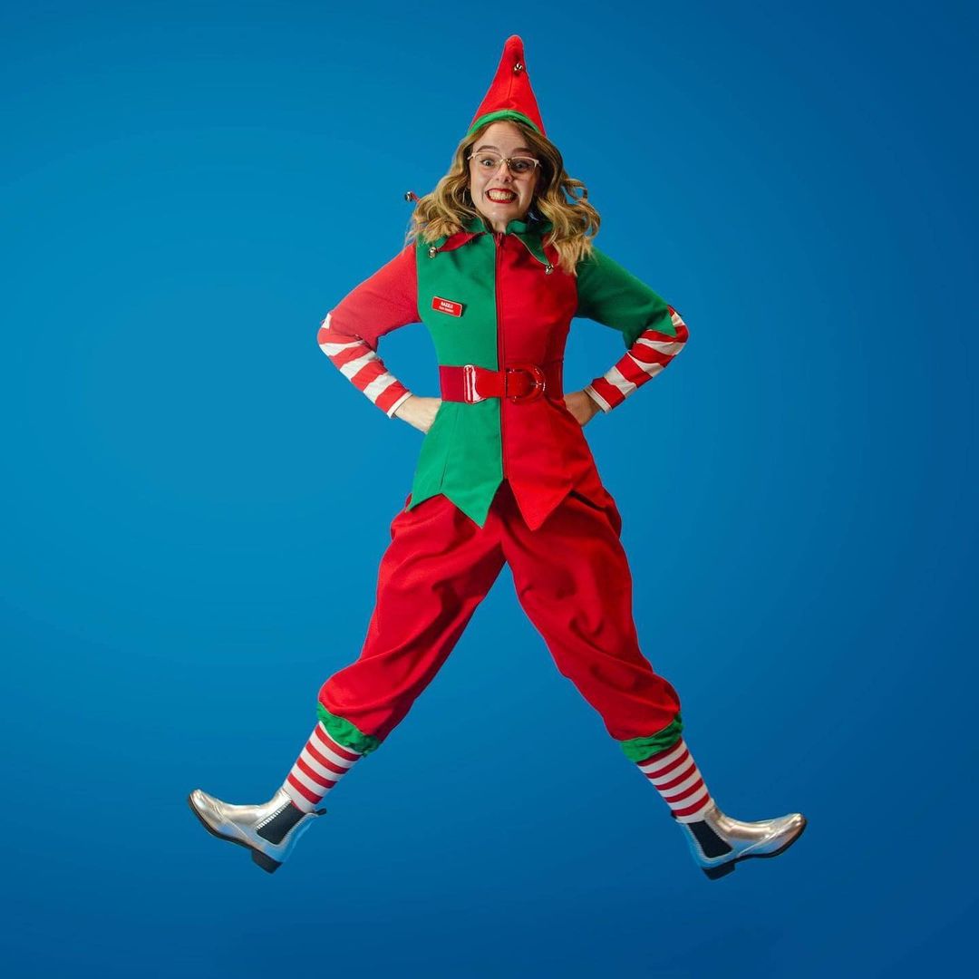 Elf jumping in the air