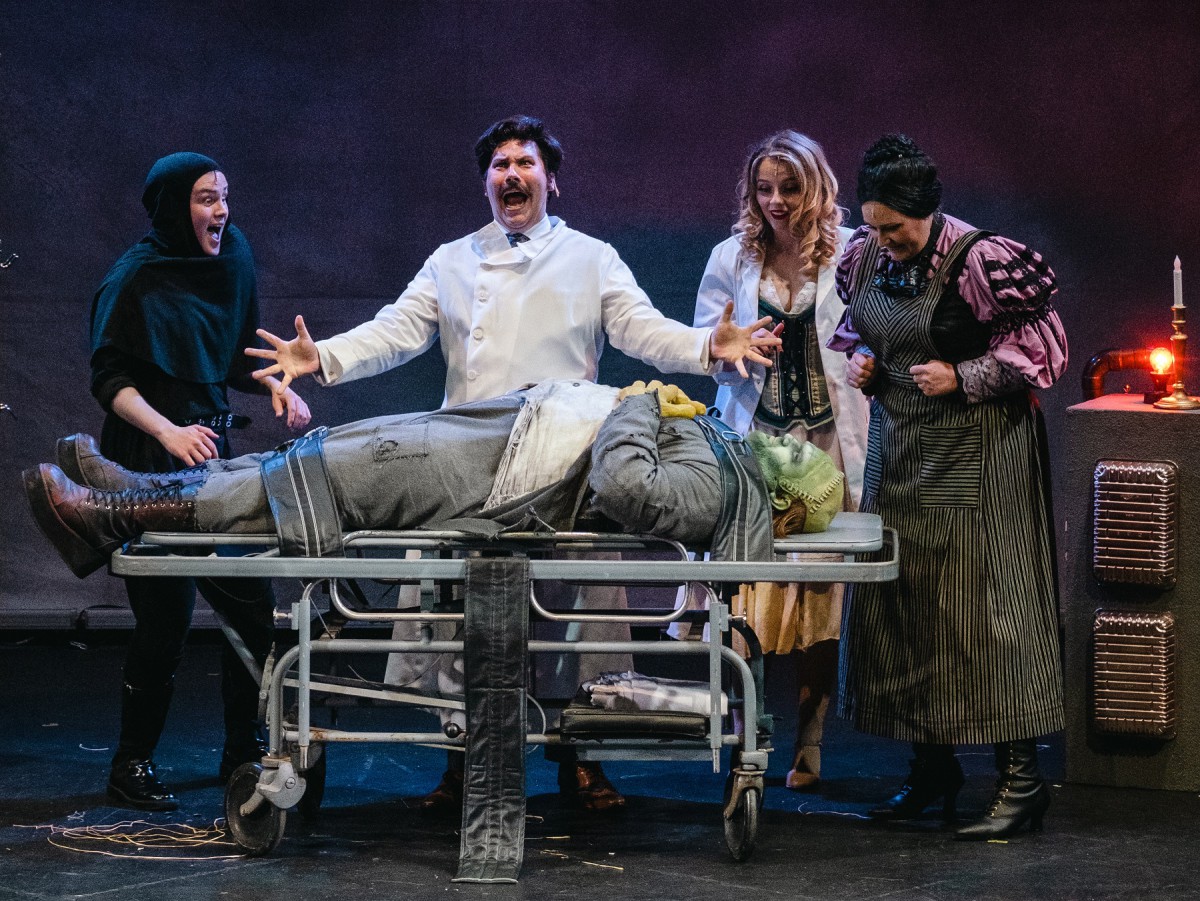 James Bell, Joseph Betts, Emily Sidnell, Rowena Croston-Clegg and Ben Woodward in Young Frankenstein - Photo: Leo Jerome White