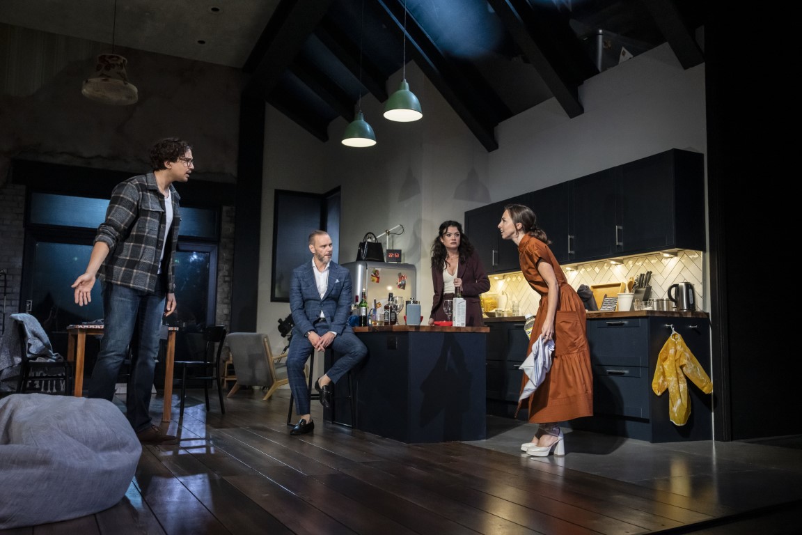 Nathaniel Curtis, Jose Absolom, Charlene Boyd, and Louisa Lytton in 2:22 A Ghost Story - Photo: Johan Persson