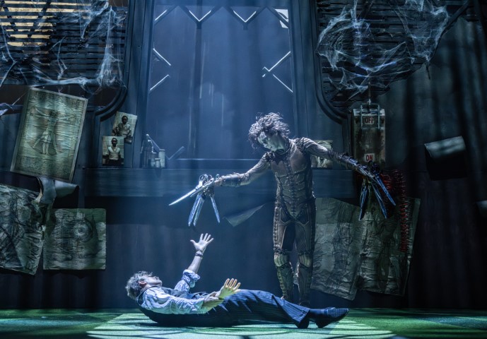 Glenn Graham as teh Inventor and Liam Mower as Edward Scissorhands - Photo: Johan Persson