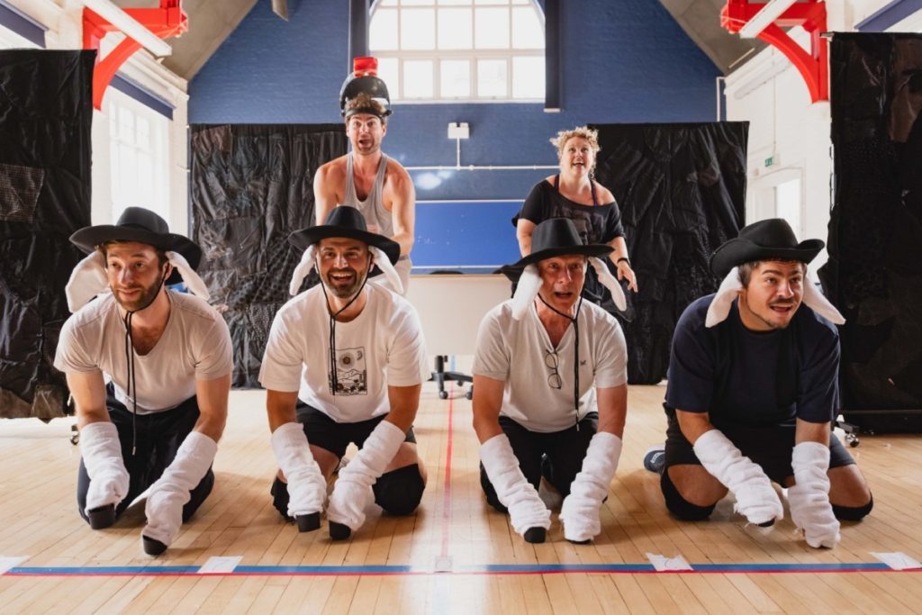 Cast of SILENCE! The Musical in rehearsal - Photo courtesy Norwich Theatre