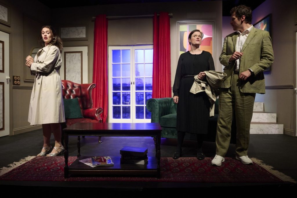 Meg Atherton, Rachael Cummins, and Joe Feeney in Ding Dong at Sheringham Little Theatre