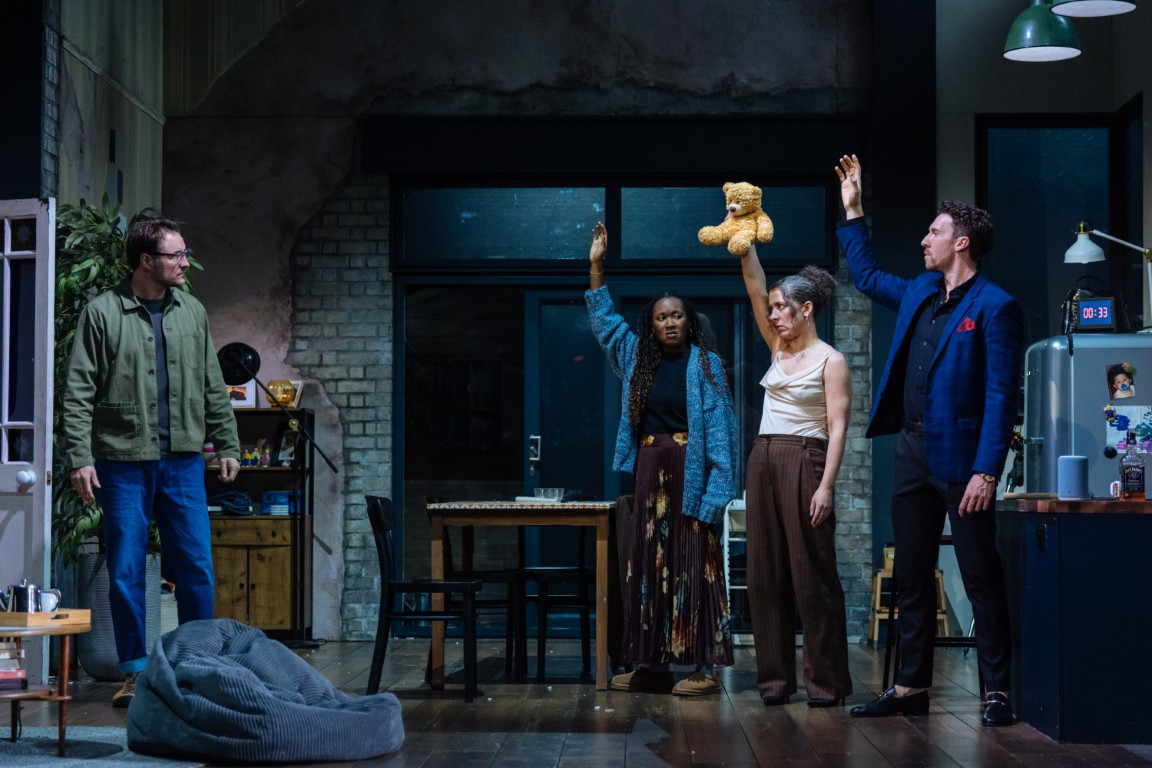 James Bye, Shvorne Marks, Grant Kilburn and Natalie Casey in 2:22 A Ghost Story - Photo: Helen Murray