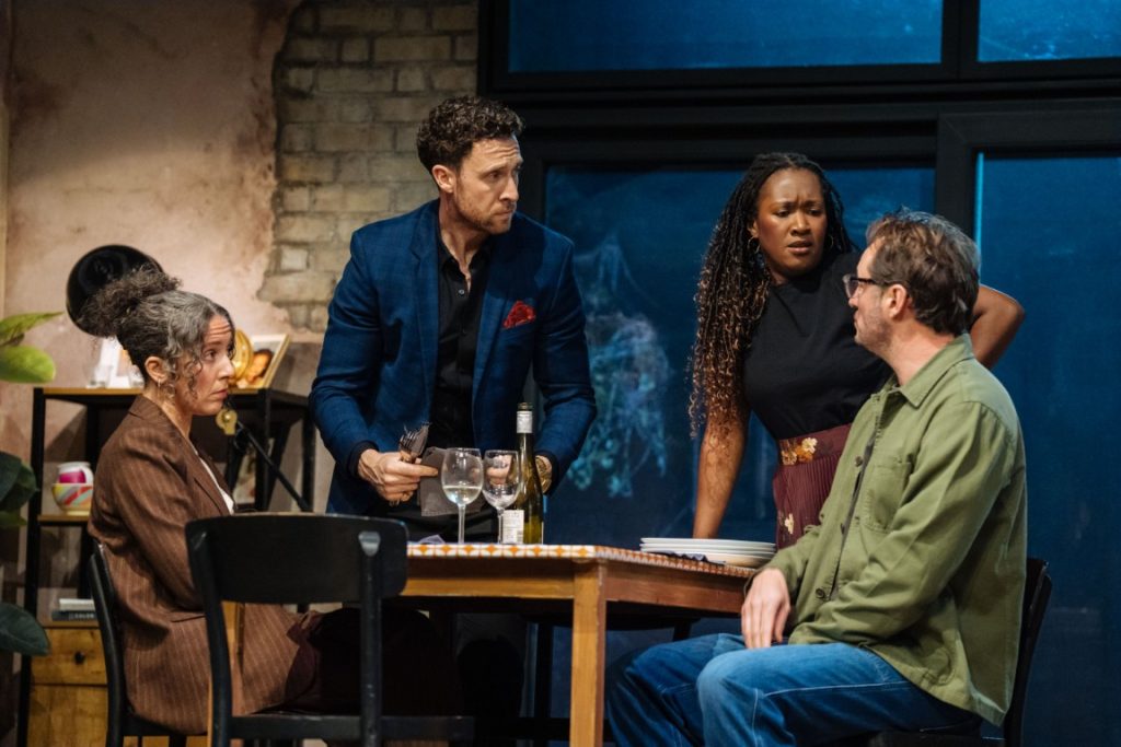 James Bye, Shvorne Marks, Grant Kilburn and Natalie Casey in 2:22 A Ghost Story - Photo: Helen Murray