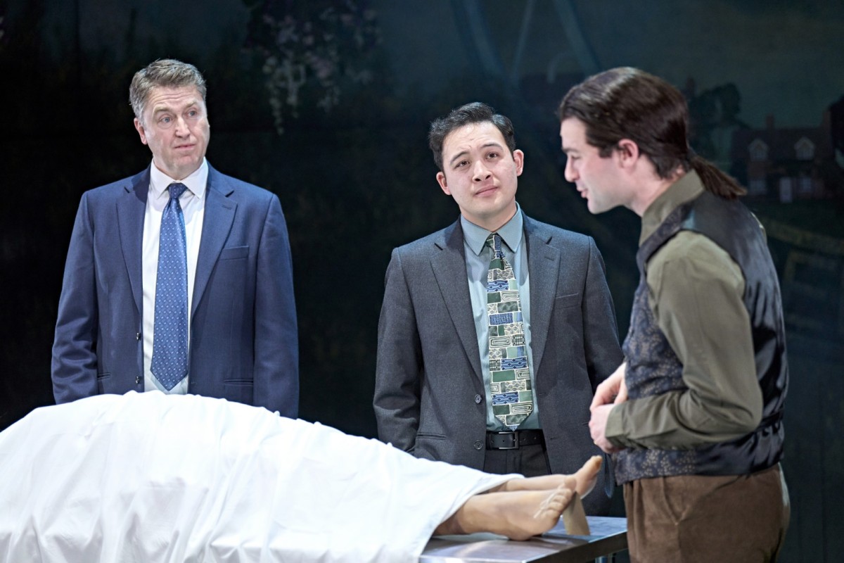 Daniel Casey (Barnaby), James Bradwell (Troy) and Rupert Sadler (Dennis Rainbird) in The Killings at Badger's Drift - Photo: Manuel Harlan