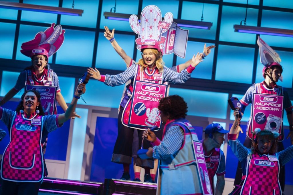 Lara Denning (centre) as Caz in Here & Now - Photo: Pamela Raith