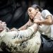 Nigel Barret as Caesar and Thalissa Teixeira as Brutus in Julius Caesar - Photo: Marc Bremner / RSC