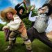 Sancho Panza (A.J. Deane), the priest (Kiara Hawker) and Don Quixote (puppeteered by Joshua Gould) - Photo: Al Pulford